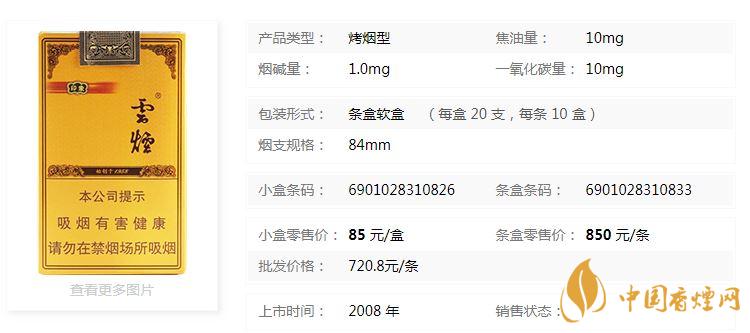 云煙軟禮印象小盒多少錢一包？云煙軟禮印象小盒價(jià)格2020