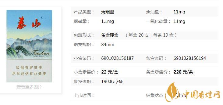 泰山新品香煙價(jià)格多少錢？泰山新品硬盒價(jià)格及參數(shù)2020