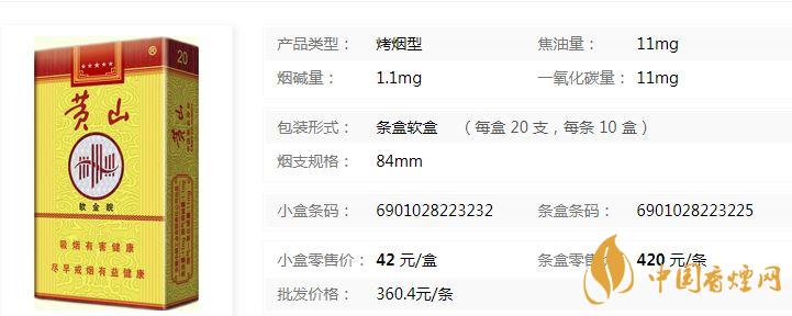黃山軟金皖軟盒多少錢？黃山軟金皖煙價格及參數(shù)